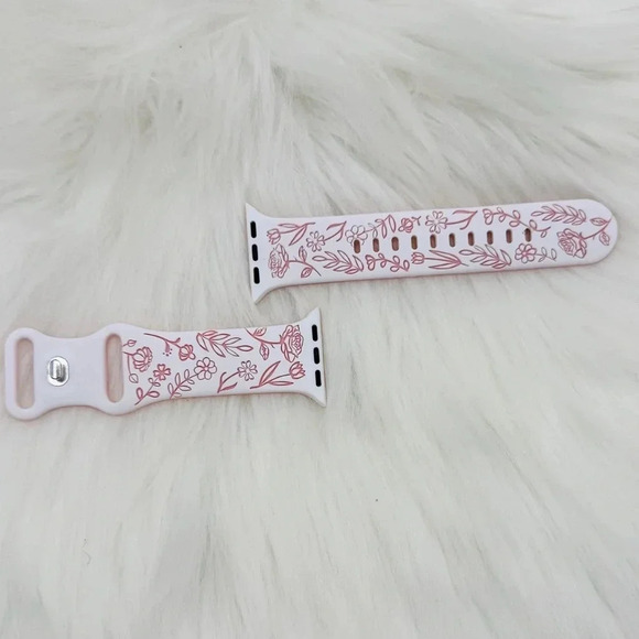 New Floral Design Apple Watch Bands  38mm 40mm 41mm Pink Bundle 1 - Picture 4 of 7